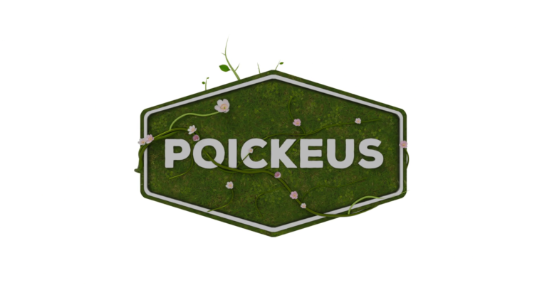 Poickeus logo ekologinen 3D-animaatio