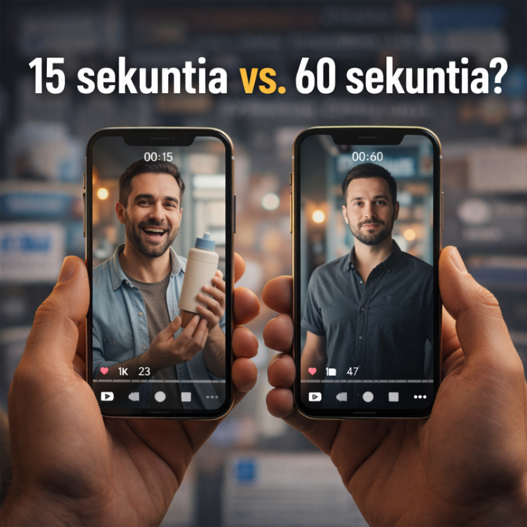 Kuvassa kaksi kännykkää joissa video pyörimässä